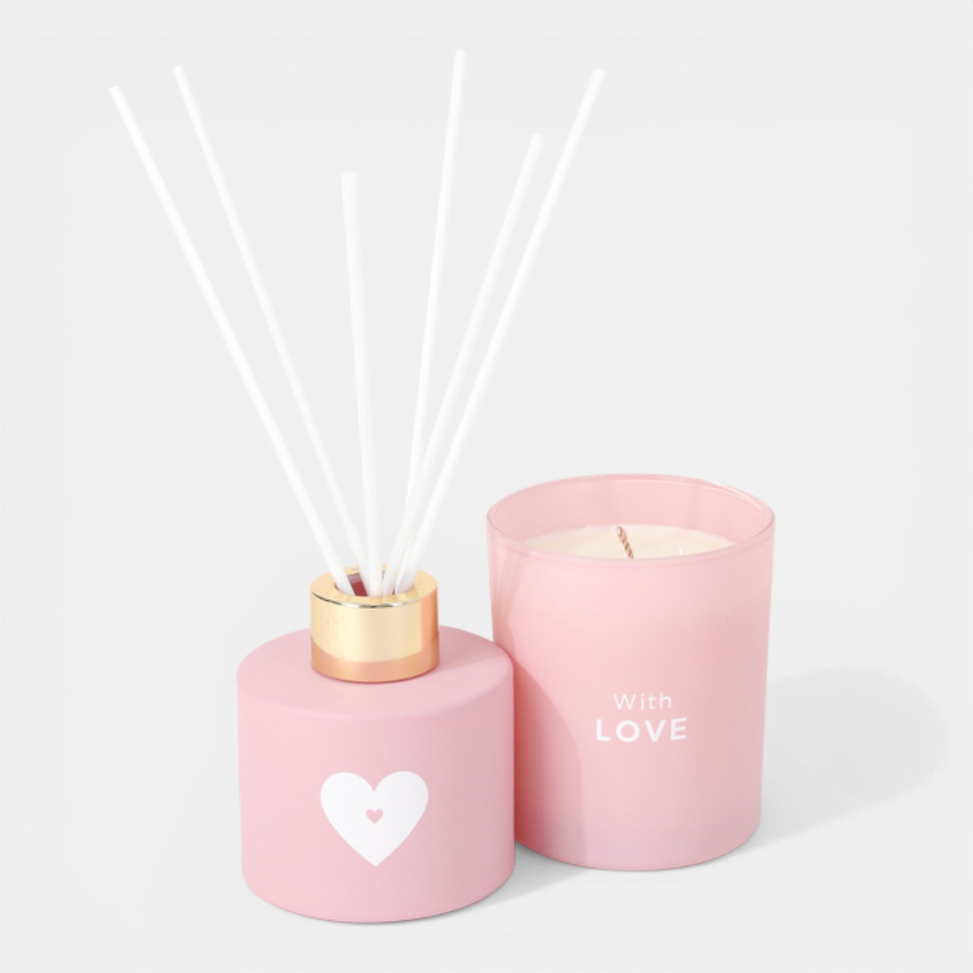 Kaars en geurstokjes geschenkset “With Love” – warm en stijlvol interieurcadeau
