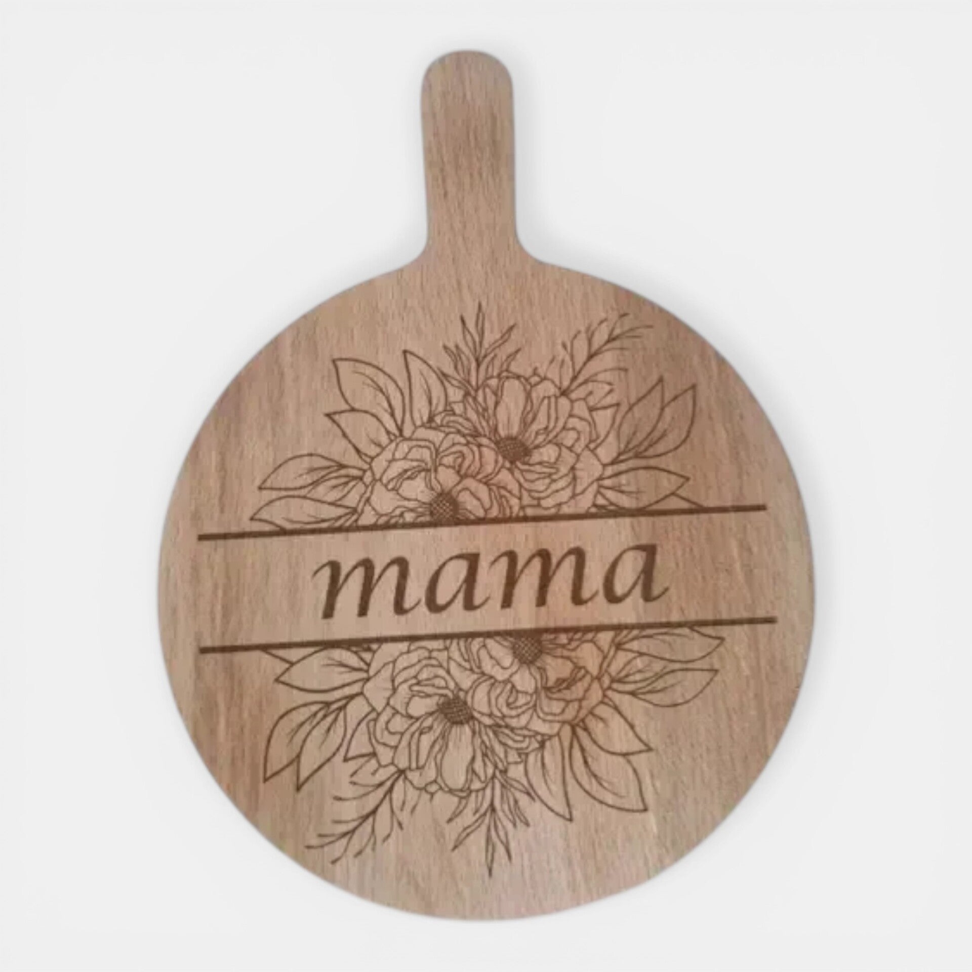 Houten ronde borrelplank – gegraveerd naar keuze