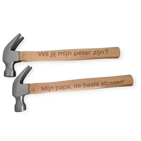 Gepersonaliseerde hamer, uniek cadeau voor vader, peter of klusser