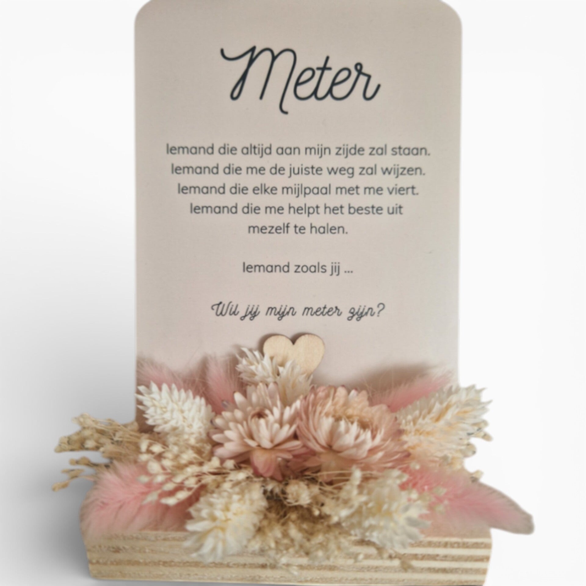 Wenskaart “Wil jij mijn meter zijn?” – Met of zonder kaarthouder