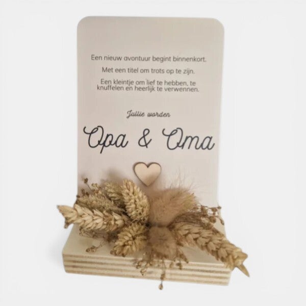 Wenskaart zwangerschap aankondiging opa en oma