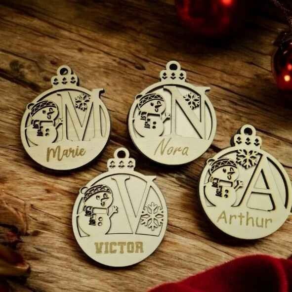 Kersthanger hout met naam