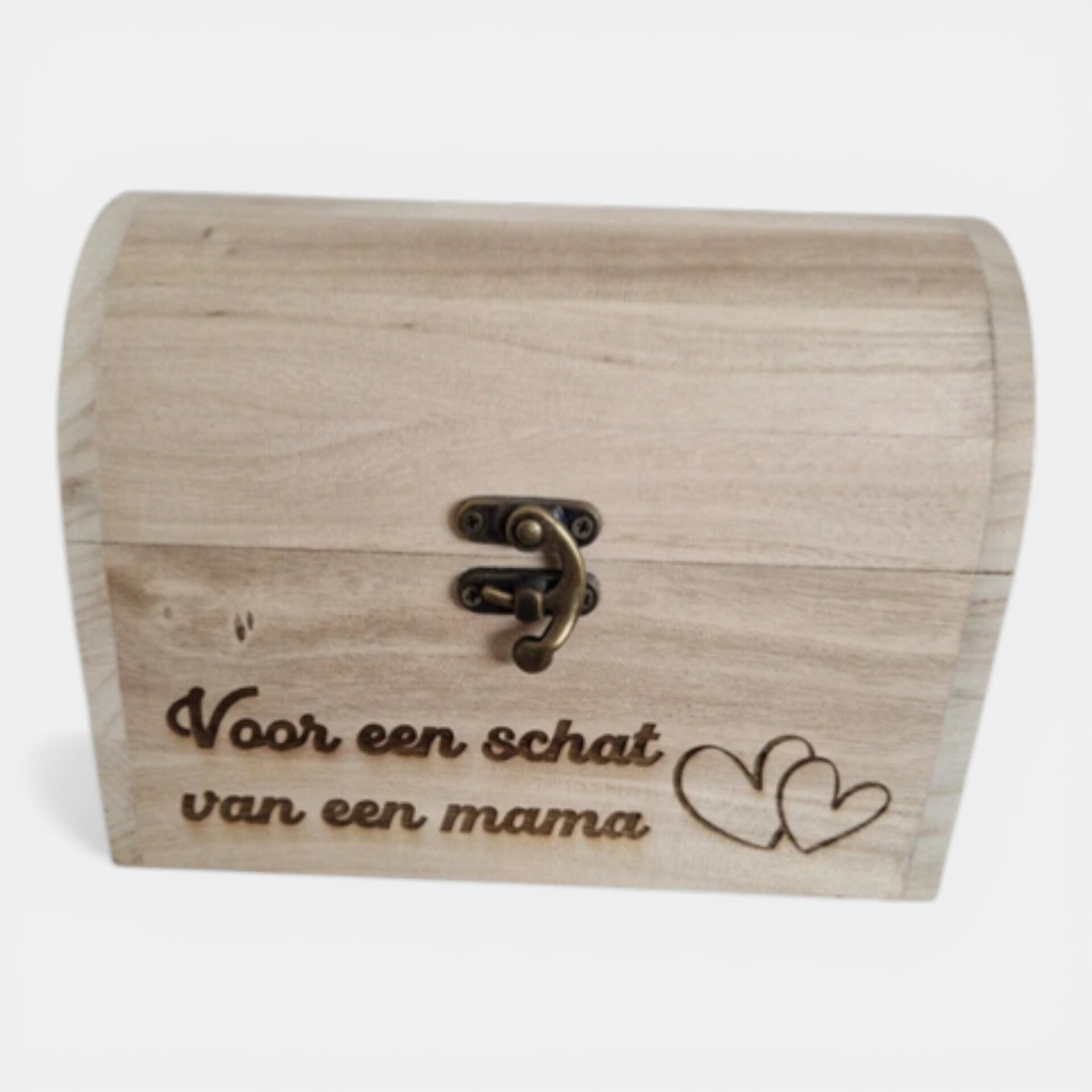 Gepersonaliseerde schatkist met gravure – houten cadeaubox met naam of tekst