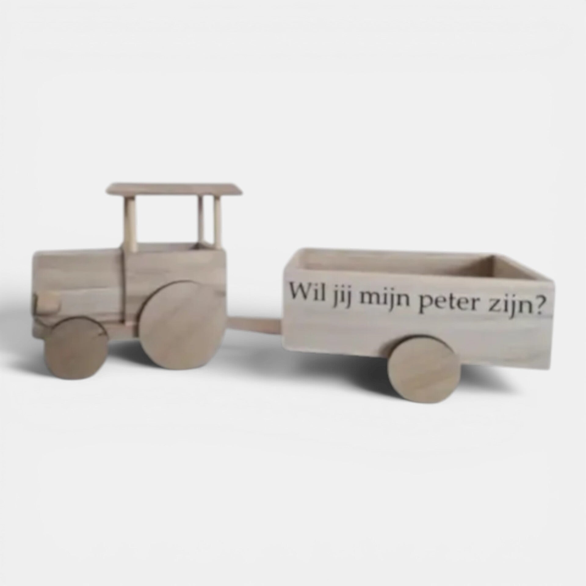 Gepersonaliseerde houten tractor - eigen tekst