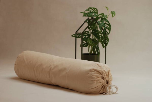 LEOLTE Bolster yoga ronde kussen 70cm x 20cm Katoen Creme