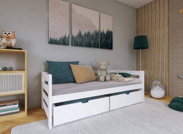 LEOLTE LMer 200x90 peuterbed kinderbed met onderlade- wit