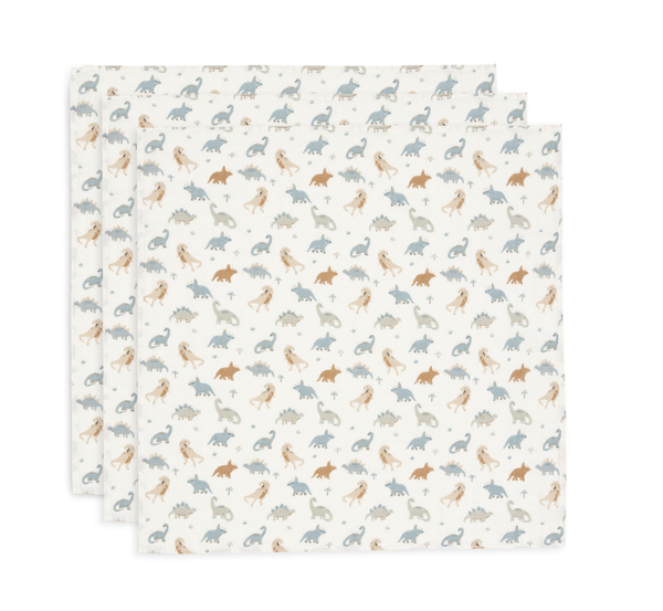 Jollein - Hydrofiele Doek Small 70x70cm - Roarsome - 3 Stuks