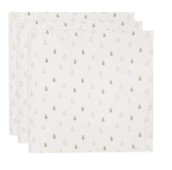 Jollein - Hydrofiele Doek Small 70x70cm Nijntje - Olive Green - 3 Stuks