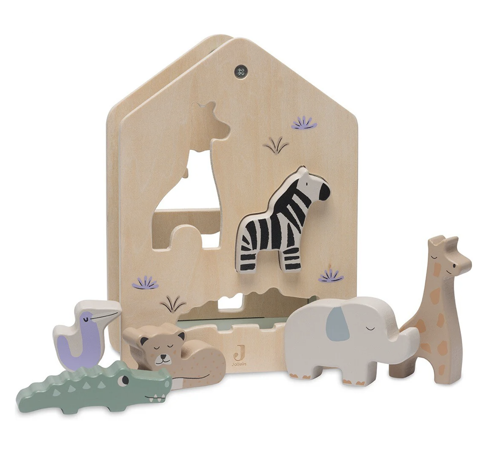 Jollein houten sorteerdoos - Jungle Jambo