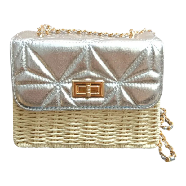 BOLSO COFRE METALIZADO.