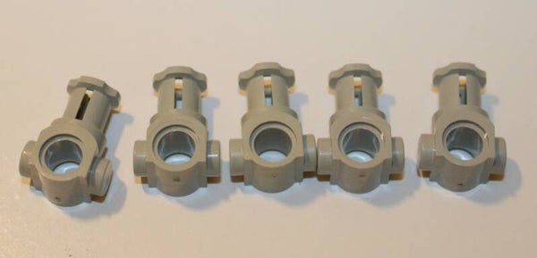 3651  - 5x LEGO Technic - Achs / Pin Verbinder / Connector  hellgrau