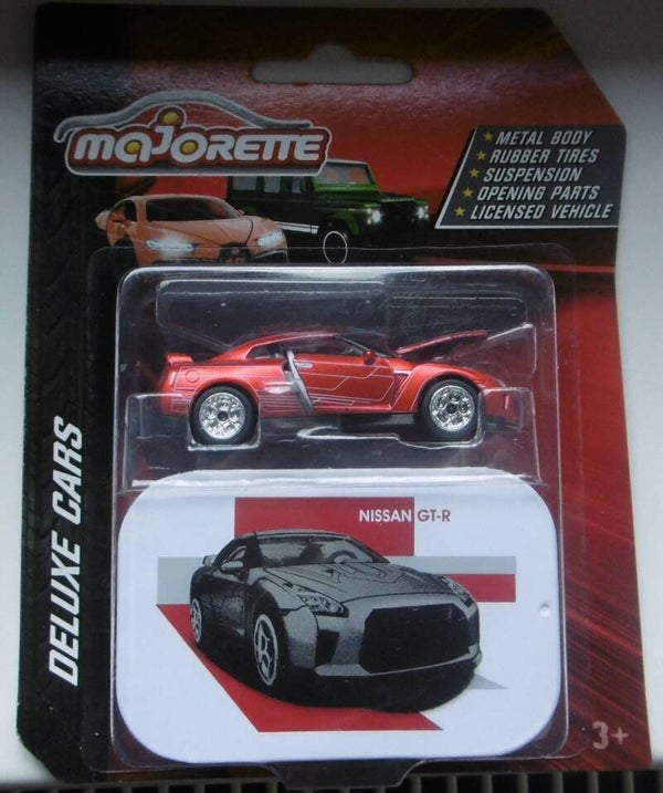 Majorette Deluxe Cars Nissan GT-R Rot mit Metallbox OVP Sammlermodell