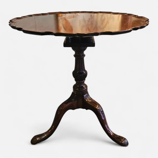 Two George II Style Mahogany Piecrust Tripod Tables 19th Century