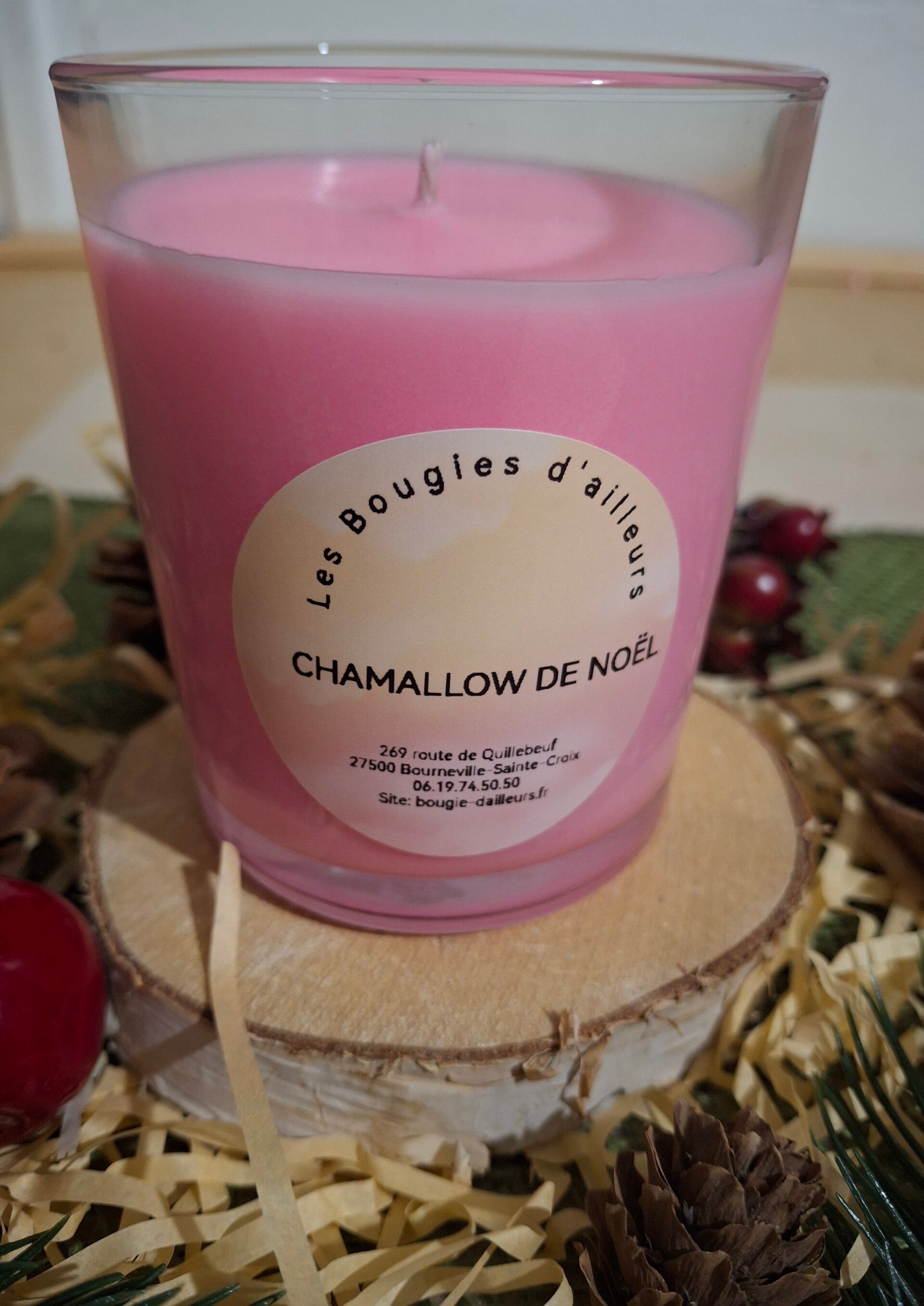 Bougie Chamallow de Noël