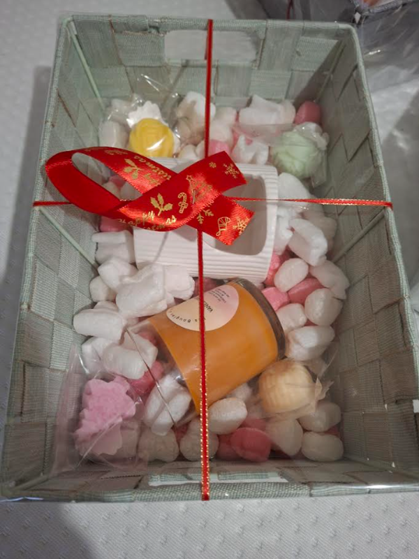 Panier de Noël découverte prêt à offrir Bougie Vanille épicée