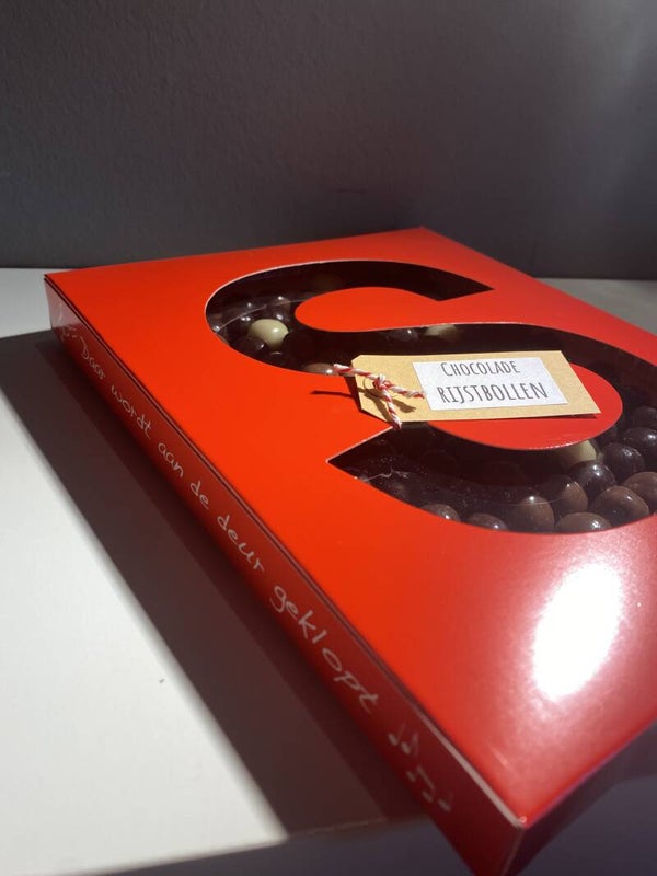 Chocolade rijstbollen letter