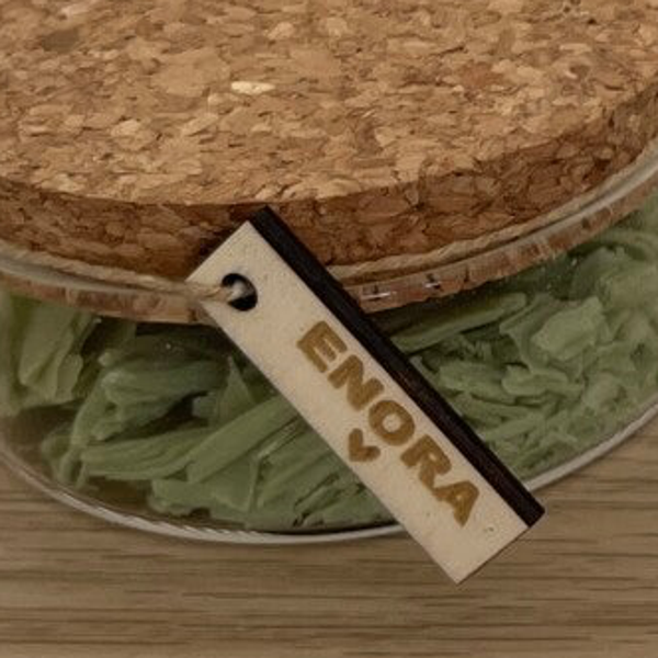 Houten label- rechthoek