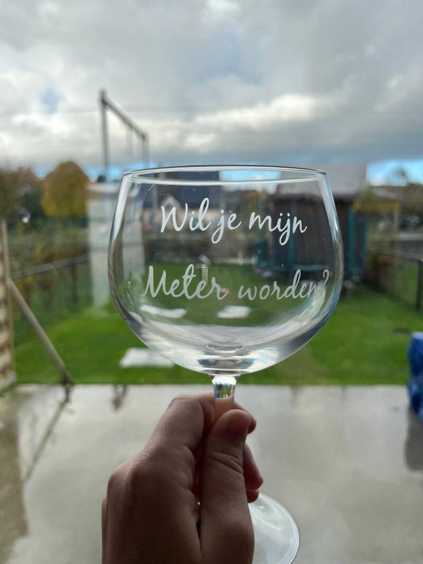 Gin glas met opschrift naar keuze