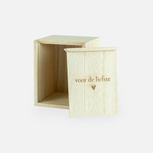 Houten kistje met schuifdeksel maat S