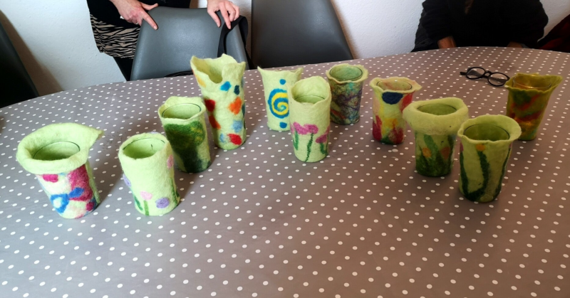 Windlichter aus Filz