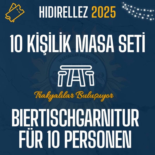 Masa seti 10 Kisilik / Biertisch Garnitur 10 Personen  (2 Günlük / 2 Tage)
