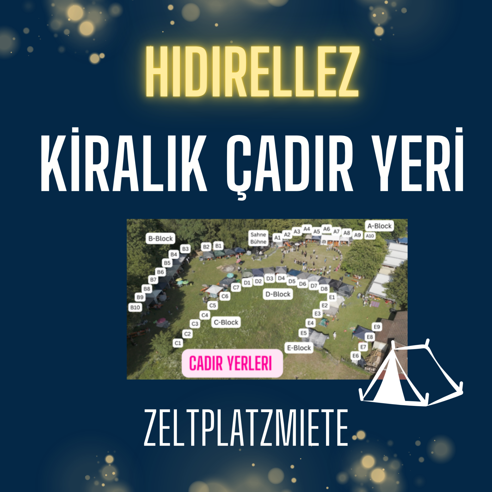 Kiralik Cadir yeri 3 günlük / Platzmiete für Zelte 3 Tage