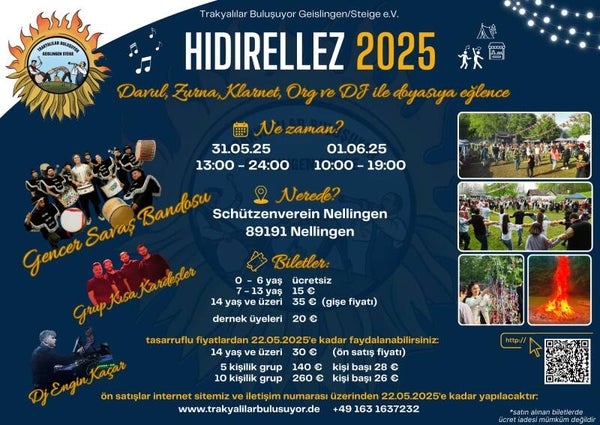 Hıdırellez Şenlikleri Giriş Bileti 2025 / Eintrittskarten für das Frühlingsfest 2025