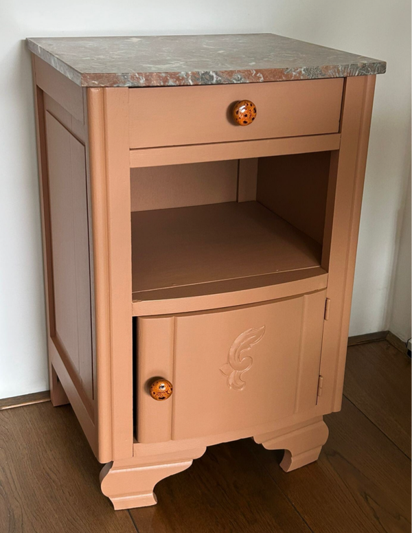 Nachtkastje / Wandkastje Chesnut Marmer