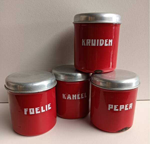 Emaille Kruidenbusjes Rood