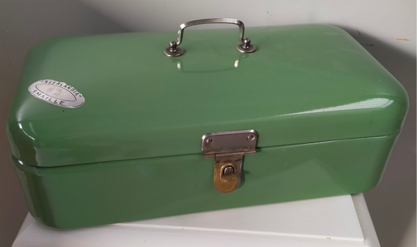 Emaille broodtrommel/ brooddoos groen