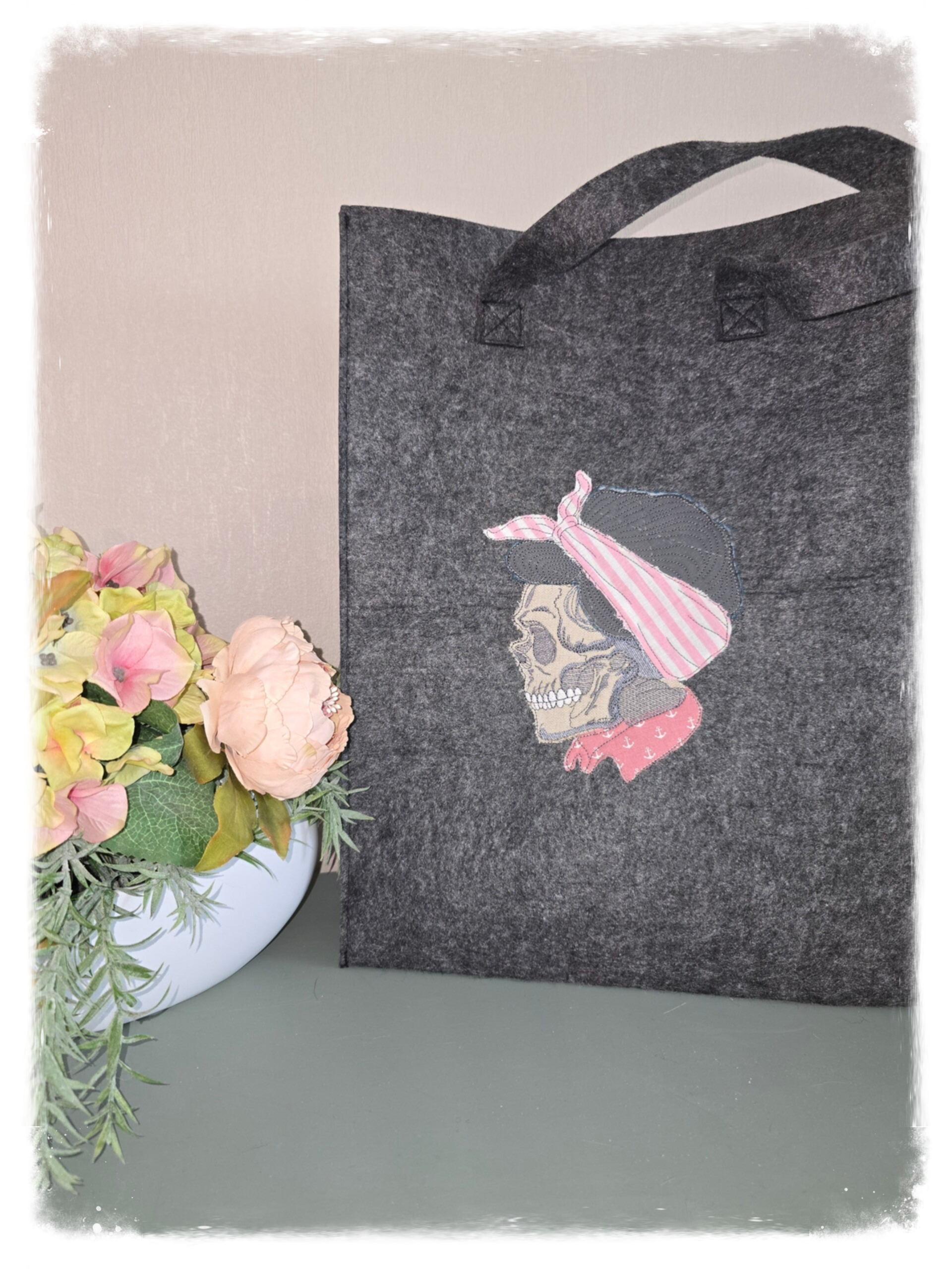 Shopper Filztasche Stickerei DIy