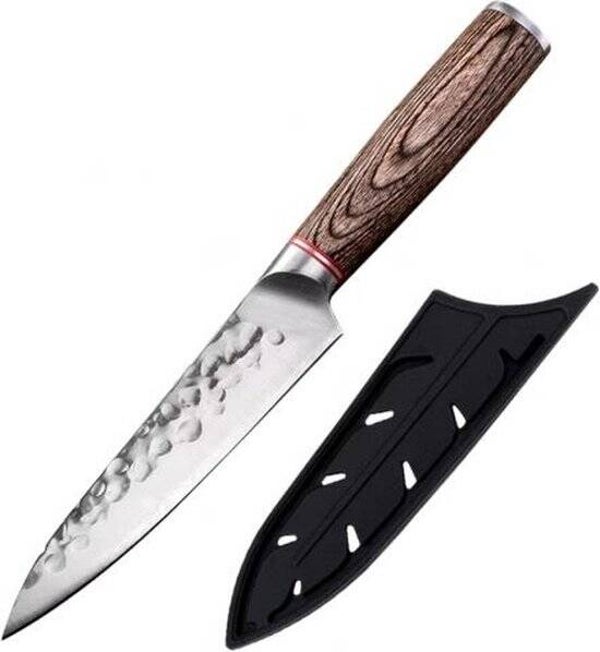 "Foxter Chef Kitchen kokmes 24cm – Universeel, scherp en stijlvol met houten handvat en beschermhoes"