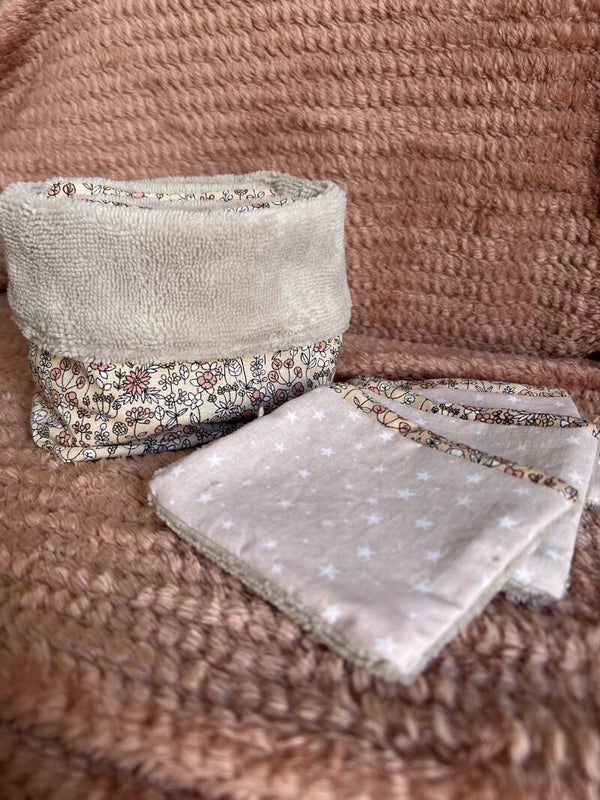Lingettes bébé lavables en éponge de bambou
