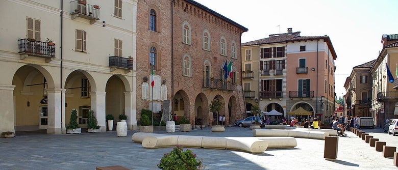 het centrale plein van Nizza Monferrato