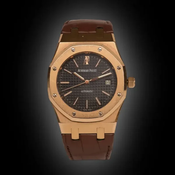 Audemars Piguet Royal Oak 15300 Black Grande Tapisserie Dial, 18kt Rose Gold, 39.0 mm, Self Winding