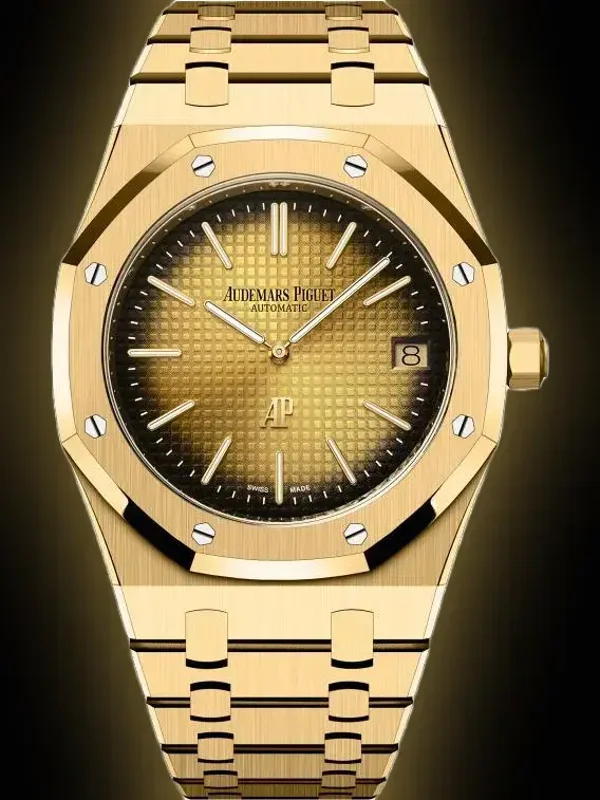 Audemars Piguet Royal Oak 16202 Smoked Yellow Gold-Toned Dial, 39.0 mm, Self Winding, 50th Anniversary
