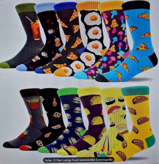 12 Paar Trendige Cartoon-Muster Socken