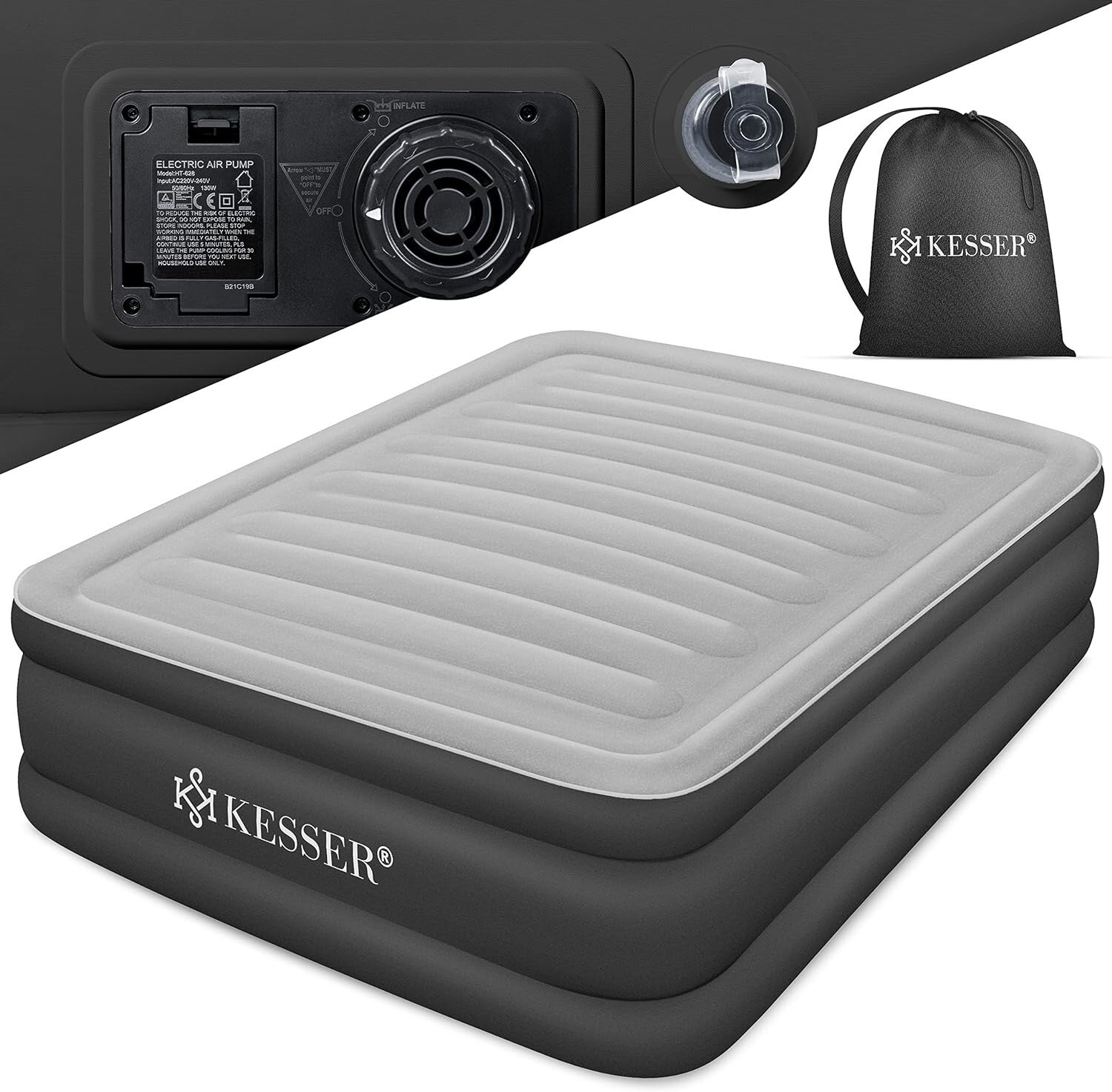Matratze Luftbett Selbstaufblasend Gästebett mit eingebauter elektrischer Pumpe,
