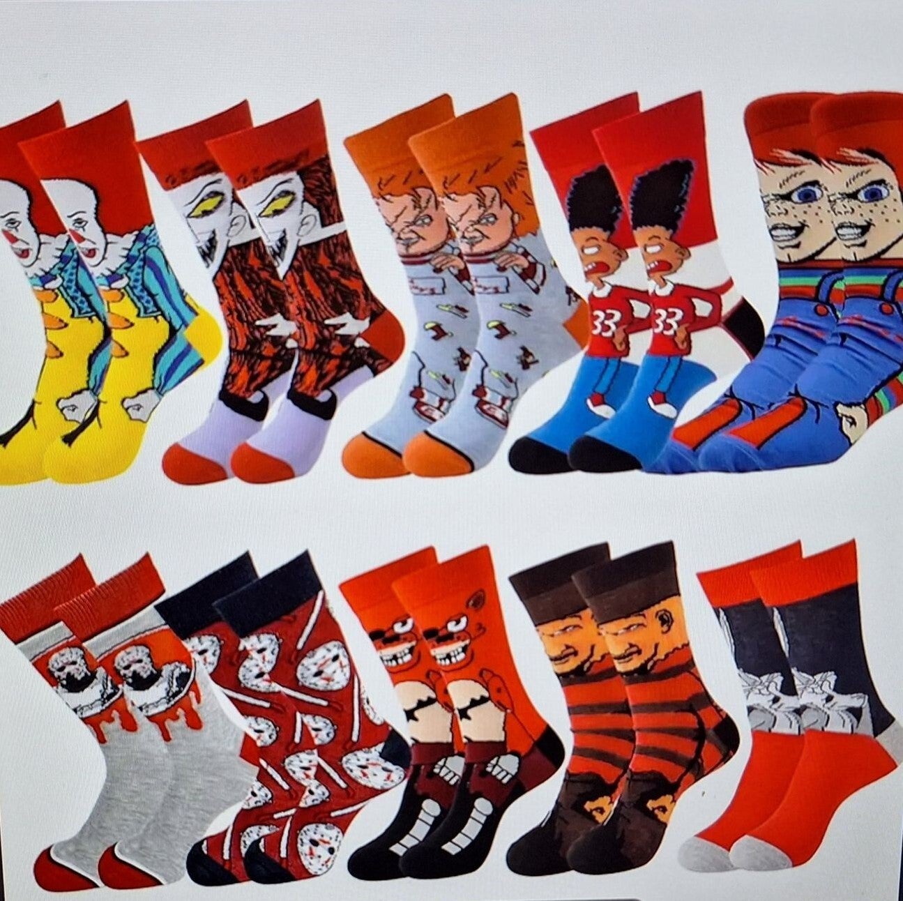 10 Paar Unisex, Niedlich, Lustig, Cartoon-Anime-Muster,