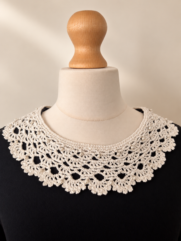 Elegant Crochet Pearl Collar