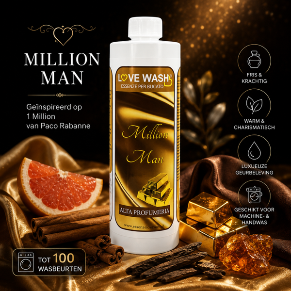 🖤 Million Man Wasparfum 250ML – Geïnspireerd op 1 Million Paco Rabanne