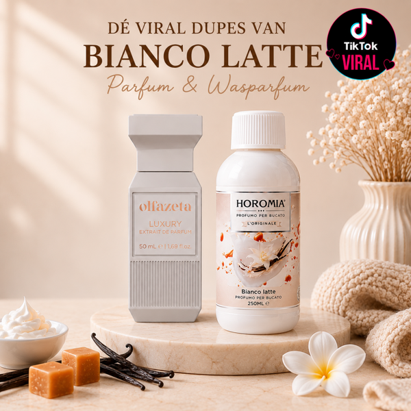 144 Creamy Dream Bianco Latte Dupe Parfum + Horomia Wasparfum Set