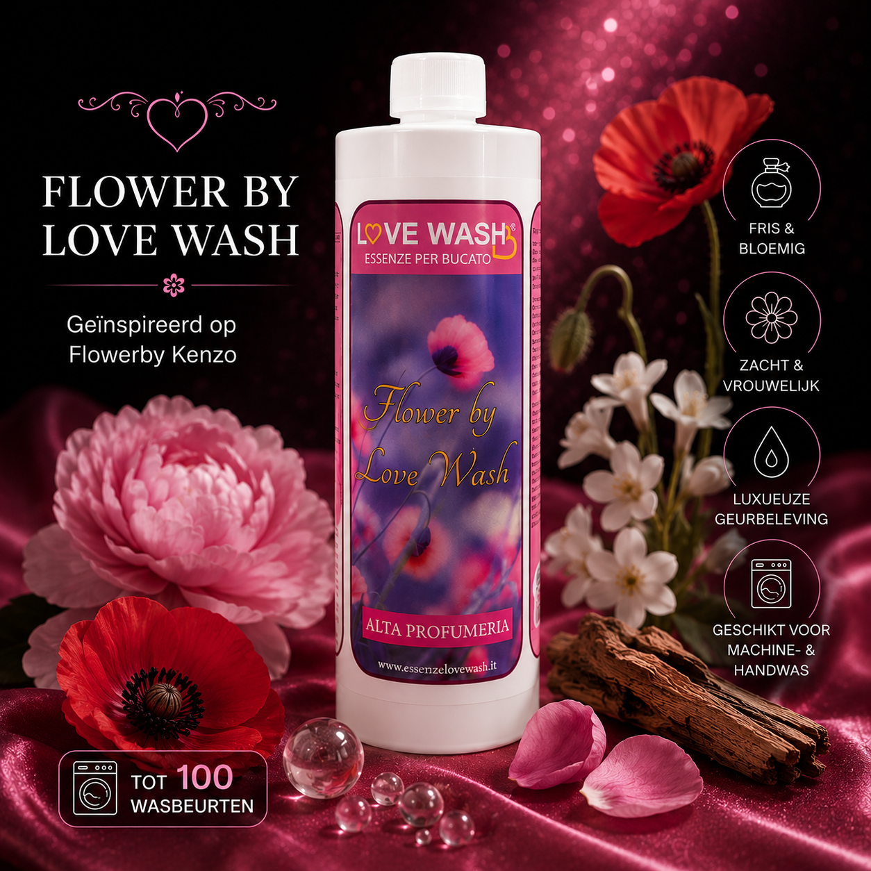 🌸 Flower by Love Wash Wasparfum 250ML – Geïnspireerd op Flower by Kenzo