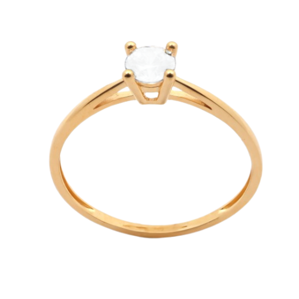 Solitaire Nadège en or 375 et diamant 5 mm au lait maternel