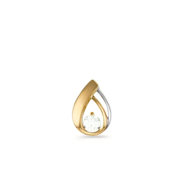 Pendentif Maria en Or Jaune 9K Bicolore avec Diamant au Lait Maternel