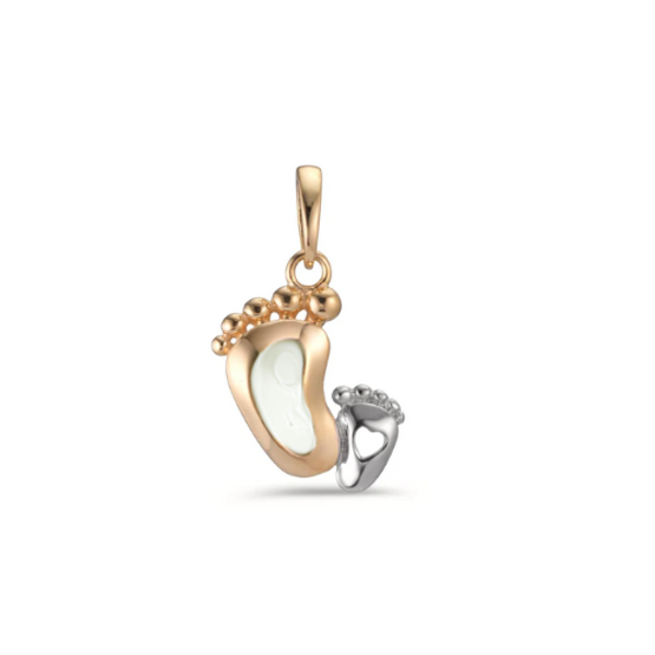 Pendentif Louise en Or Jaune 9K Bicolore et lait maternel
