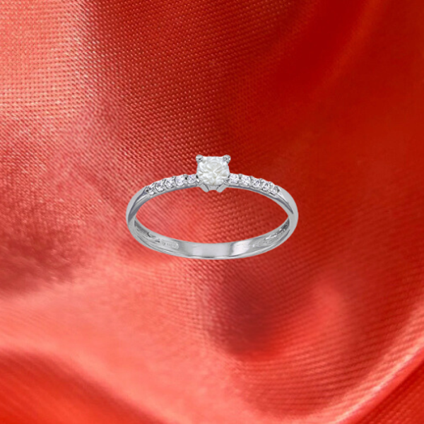 Solitaire Naya en Or 375 avec diamant 4mm de Lait Maternel
