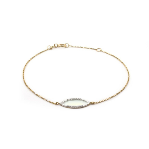 Bracelet Jade en or jaune 375