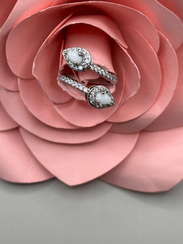 Bague Giulia avec deux diamants au lait maternel - Argent 925
