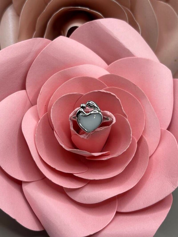 Bague Amour maternel en Argent ou or 14 carats et lait maternel